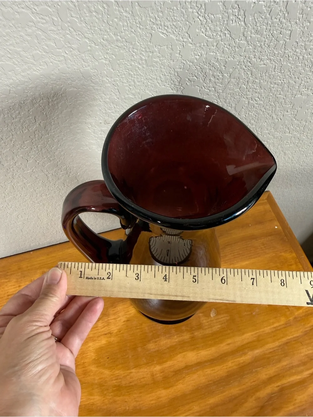 Deep Ruby Glass Pitcher Vase